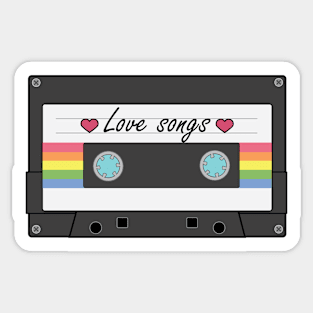 Love Songs Cassette Tape, Mix Tape Sticker